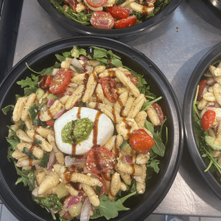 Cavatappi Pasta salad with Pesto & Burrata